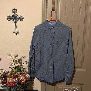 Nautica Navy Blue Mens Medium Long Sleeve Button Down Shirt